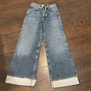Agolde Blue Wide Leg Jeans